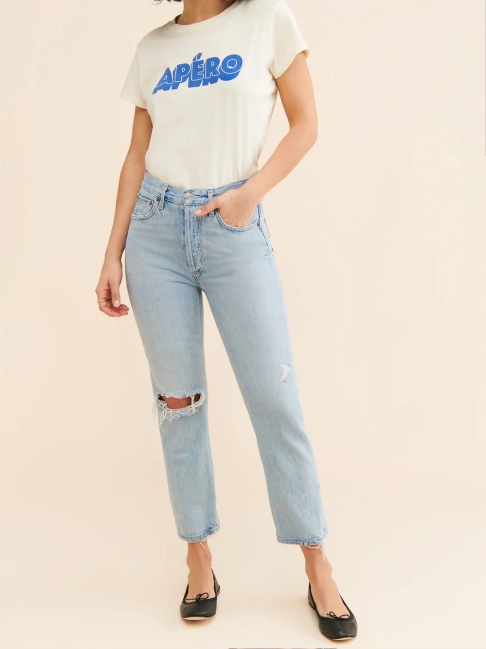 Agolde Riley High-Rise Cropped Straight Jeans - Picture 3 of 7